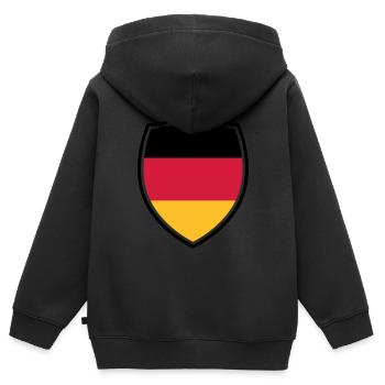 Deutschland Wappen Flagge - Germany Fussball Team - Kinder Premium Organic Zip Hoodie - Schwarz - Hinten - AI Model Kid Male (0cm)