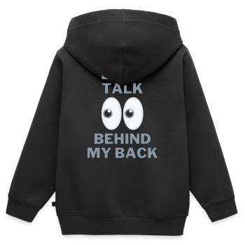 Dont talk behind my back Eyes - Kinder Premium Organic Zip Hoodie - Schwarz - Hinten - AI Model Kid Male (0cm)