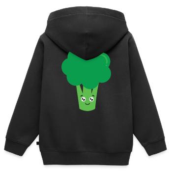 Brokkoli - Kinder Premium Organic Zip Hoodie - Schwarz - Hinten - AI Model Kid Male (0cm)