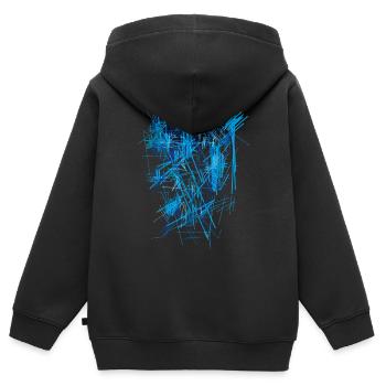 Background Blue - Kids Premium Organic Zip-up Hoodie - black - Back - AI Model Kid Male (0cm)