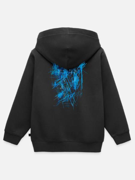 Hintergrund Blau - Kinder Premium Organic Zip Hoodie - Schwarz
