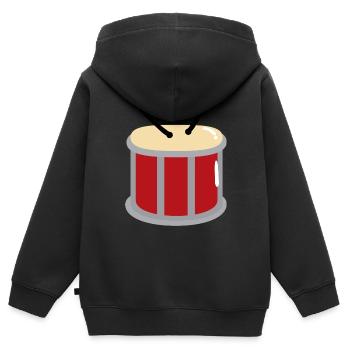 Trommel - Kinder Premium Organic Zip Hoodie - Schwarz - Hinten - AI Model Kid Male (0cm)