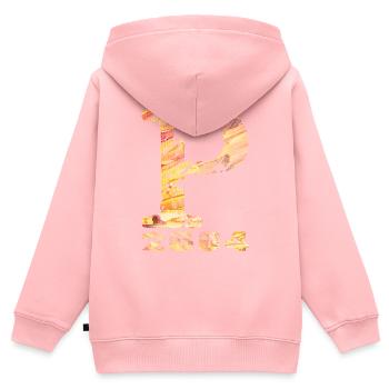 P 2004 Nom Année de naissance Don - Sweat Premium à capuche zippé enfant bio - rose - Dos - AI Model Kid Female (0cm)