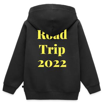 road trip 2022 - Sweat Premium à capuche zippé enfant bio - noir - Dos - AI Model Kid Male (0cm)