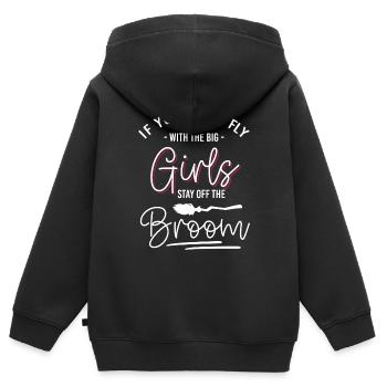 Hexenbesen Halloween Besen Walpurgisnacht - Kinder Premium Organic Zip Hoodie - Schwarz - Hinten - AI Model Kid Male (0cm)