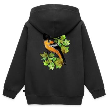 Oriole de Baltimore - Sweat Premium à capuche zippé enfant bio - noir - Dos - AI Model Kid Male (0cm)