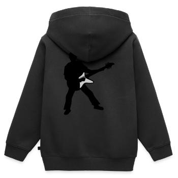 Party Gitarrist Elektrogitarre spielen - Kinder Premium Organic Zip Hoodie - Schwarz - Hinten - AI Model Kid Male (0cm)
