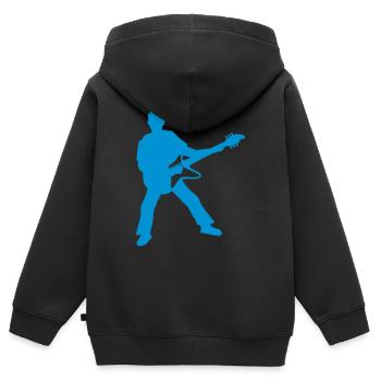 Konzert Party Gitarrist Elektrogitarre - Kinder Premium Organic Zip Hoodie - Schwarz - Hinten - AI Model Kid Male (0cm)