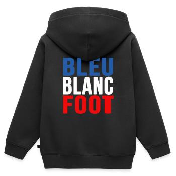football je suis bleu blanc foot supporters - Sweat Premium à capuche zippé enfant bio - noir - Dos - AI Model Kid Male (0cm)