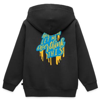 Let me overthink this - Kids Premium Organic Zip-up Hoodie - black - Back - AI Model Kid Male (0cm)
