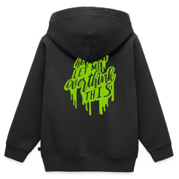 Let me overthink this - Kids Premium Organic Zip-up Hoodie - black - Back - AI Model Kid Male (0cm)