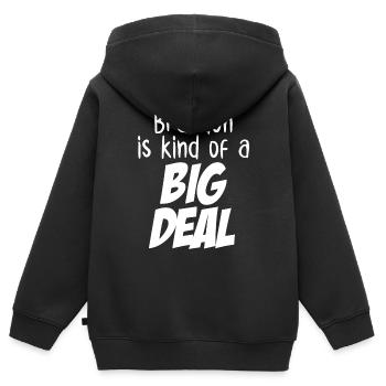 Brandon ist eine Art große Sache - Kinder Premium Organic Zip Hoodie - Schwarz - Hinten - AI Model Kid Male (0cm)