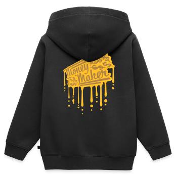 Tropfen Money Maker Selfmade - Kinder Premium Organic Zip Hoodie - Schwarz - Hinten - AI Model Kid Male (0cm)