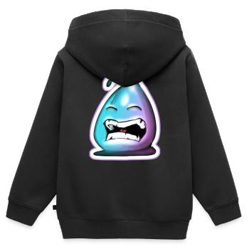Trauriger Schmeggels - Kinder Premium Organic Zip Hoodie - Schwarz - Hinten - AI Model Kid Male (0cm)