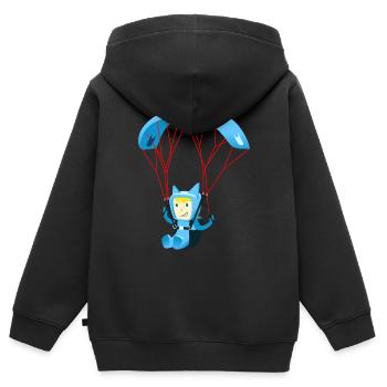 Tonie Glider Paragliding - Kids Premium Organic Zip-up Hoodie - black - Back - AI Model Kid Male (0cm)