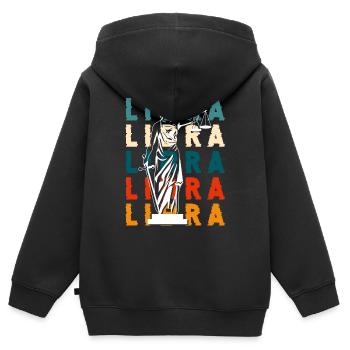 Waage Konstellation - Kinder Premium Organic Zip Hoodie - Schwarz - Hinten - AI Model Kid Male (0cm)