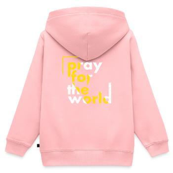Priez pour le monde - Sweat Premium à capuche zippé enfant bio - rose - Dos - AI Model Kid Female (0cm)