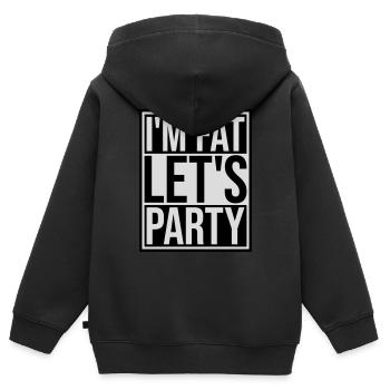 im fat lets party - Kinder Premium Organic Zip Hoodie - Schwarz - Hinten - AI Model Kid Male (0cm)