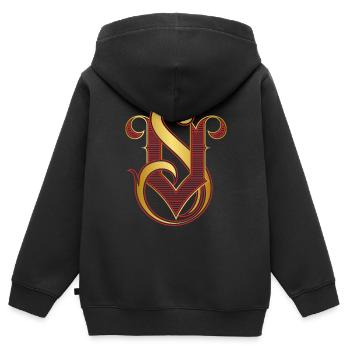 VS logo Red and gold 8 - Kinder Premium Organic Zip Hoodie - Schwarz - Hinten - AI Model Kid Male (0cm)