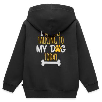 only talking to dog - Kids Premium Organic Zip-up Hoodie - black - Back - AI Model Kid Male (0cm)