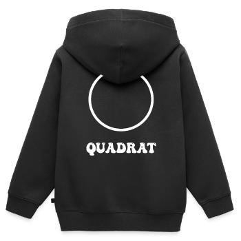 Quadrat Kreis Lustig - Kinder Premium Organic Zip Hoodie - Schwarz - Hinten - AI Model Kid Male (0cm)