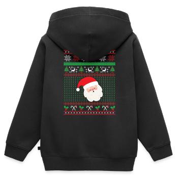 Weihnachtsmann, Weihnachtsgeschenk - Kinder Premium Organic Zip Hoodie - Schwarz - Hinten - AI Model Kid Male (0cm)