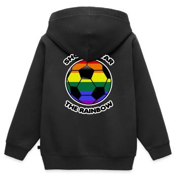 Boykott Katar Spruch Sprüche rainbow regenbogen - Kinder Premium Organic Zip Hoodie - Schwarz - Hinten - AI Model Kid Male (0cm)
