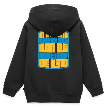 you can be kind - Kinder Premium Organic Zip Hoodie - Schwarz - Hinten - AI Model Kid Male (0cm)