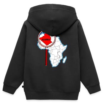 Algerien unter der Lupe - Kinder Premium Organic Zip Hoodie - Schwarz - Hinten - AI Model Kid Male (0cm)