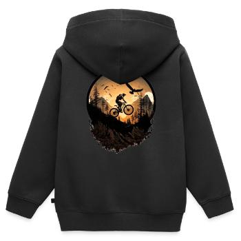 Mountain Bike BMX MTB Bike Street Trial Outdoor - Kids Premium Organic Zip-up Hoodie - black - Back - AI Model Kid Male (0cm)