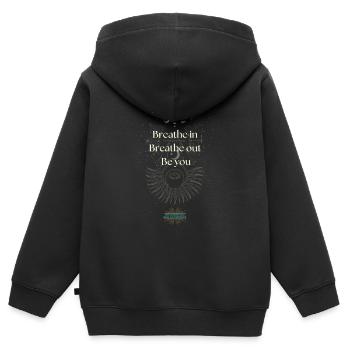 Be You - Kinder Premium Organic Zip Hoodie - Schwarz - Hinten - AI Model Kid Male (0cm)