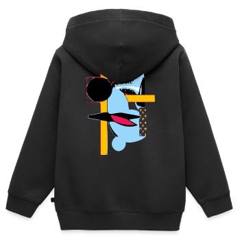 Eine abstrakte Welt - Kinder Premium Organic Zip Hoodie - Schwarz - Hinten - AI Model Kid Male (0cm)