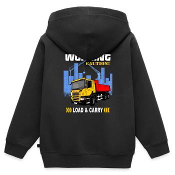 Kipplaster - LKW - Truck - Laster - Kinder Premium Organic Zip Hoodie - Schwarz - Hinten - AI Model Kid Male (0cm)