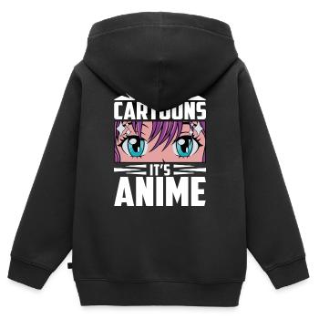 L’anime n’est pas un dessin animé! - Sweat Premium à capuche zippé enfant bio - noir - Dos - AI Model Kid Male (0cm)