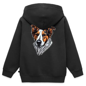 Dog's head - Kids Premium Organic Zip-up Hoodie - black - Back - AI Model Kid Male (0cm)