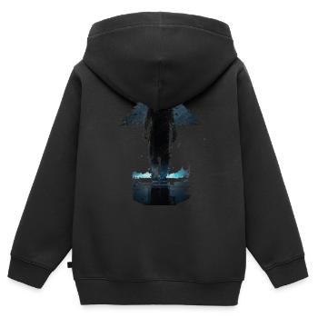 ange - Sweat Premium à capuche zippé enfant bio - noir - Dos - AI Model Kid Male (0cm)