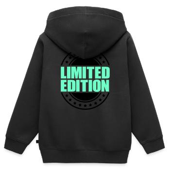 Édition limitée - Sweat Premium à capuche zippé enfant bio - noir - Dos - AI Model Kid Male (0cm)