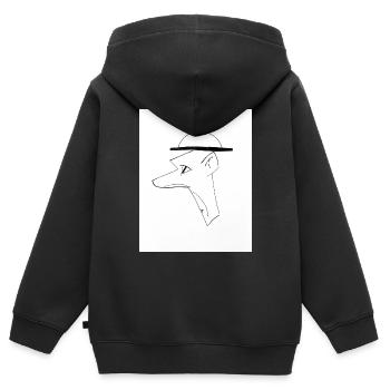 Grand nez - Sweat Premium à capuche zippé enfant bio - noir - Dos - AI Model Kid Male (0cm)