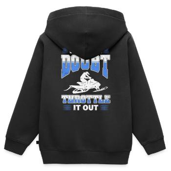 En cas de doute, étranglez-le - Sweat Premium à capuche zippé enfant bio - noir - Dos - AI Model Kid Male (0cm)