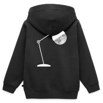 Lampe lune - Sweat Premium à capuche zippé enfant bio - noir - Dos - AI Model Kid Male (0cm)