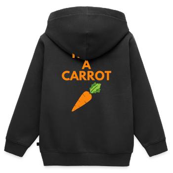HUG A CARROT - Kids Premium Organic Zip-up Hoodie - black - Back - AI Model Kid Male (0cm)