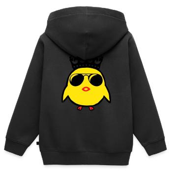 king kücken - Kinder Premium Organic Zip Hoodie - Schwarz - Hinten - AI Model Kid Male (0cm)