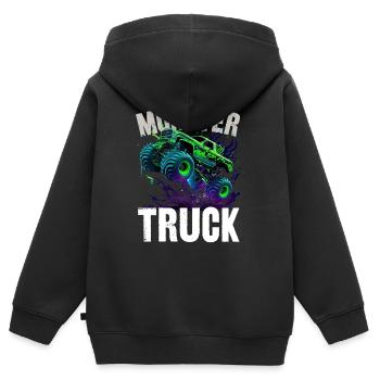 Monstertruck - Kinder Premium Organic Zip Hoodie - Schwarz - Hinten - AI Model Kid Male (0cm)