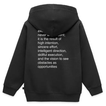 Excellence - Sweat Premium à capuche zippé enfant bio - noir - Dos - AI Model Kid Male (0cm)