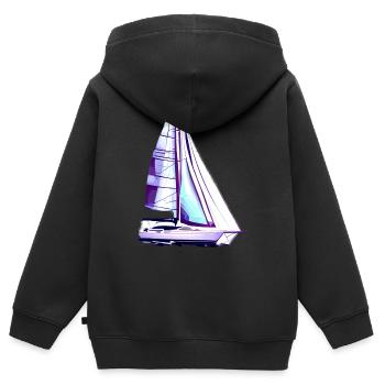 Segeln Segelboot Segelsport Segler Segelschiff - Kinder Premium Organic Zip Hoodie - Schwarz - Hinten - AI Model Kid Male (0cm)