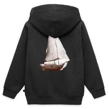 Segelschiff Segeln Segelsport Segler Segelboot - Kinder Premium Organic Zip Hoodie - Schwarz - Hinten - AI Model Kid Male (0cm)
