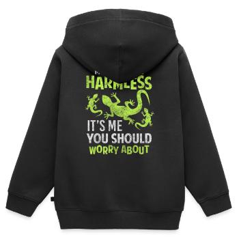 Reptilien Tropen Terrarium Terraristik - Kinder Premium Organic Zip Hoodie - Schwarz - Hinten - AI Model Kid Male (0cm)
