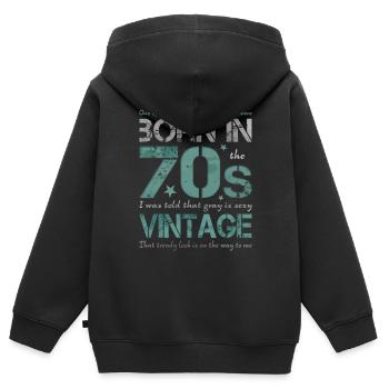 70s die Siebziger Jahre 70's 70er - Kinder Premium Organic Zip Hoodie - Schwarz - Hinten - AI Model Kid Male (0cm)