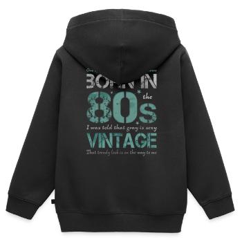 die Achtziger 80er 80s - Kinder Premium Organic Zip Hoodie - Schwarz - Hinten - AI Model Kid Male (0cm)