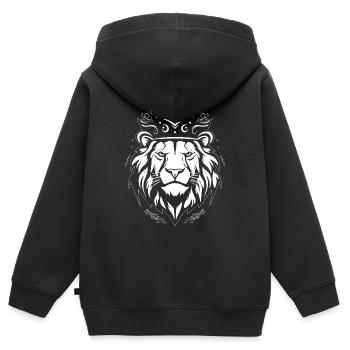 Löwe Löwenkopf Raubtier - Kinder Premium Organic Zip Hoodie - Schwarz - Hinten - AI Model Kid Male (0cm)